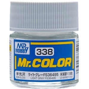Mr Hobby Paints 338 Lacquer Based Semi-Gloss Light Gray FS36495 10ml Bottle (6/Bx)