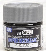 Mr Hobby Paints SM203 Super Metallic 2 Iron Lacquer 10ml Bottle (6/Bx)