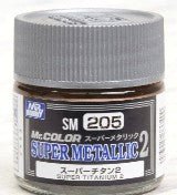 Mr Hobby Paints SM205 Super Metallic 2 Titanium Lacquer 10ml Bottle (6/Bx)