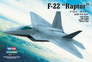 Hobby Boss 80210 1/72 F22A Raptor USAF Fighter (Easy Assembly)