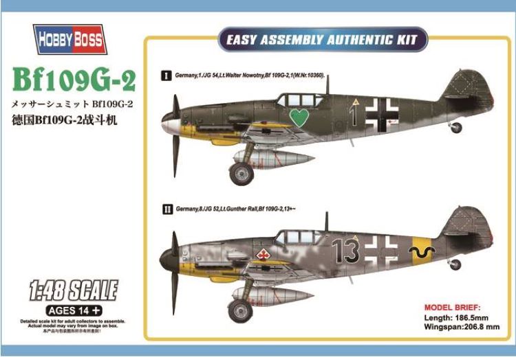 Hobby Boss 81750 1/48 Messerschmitt BF109G2 Aircraft (Easy Assembly)