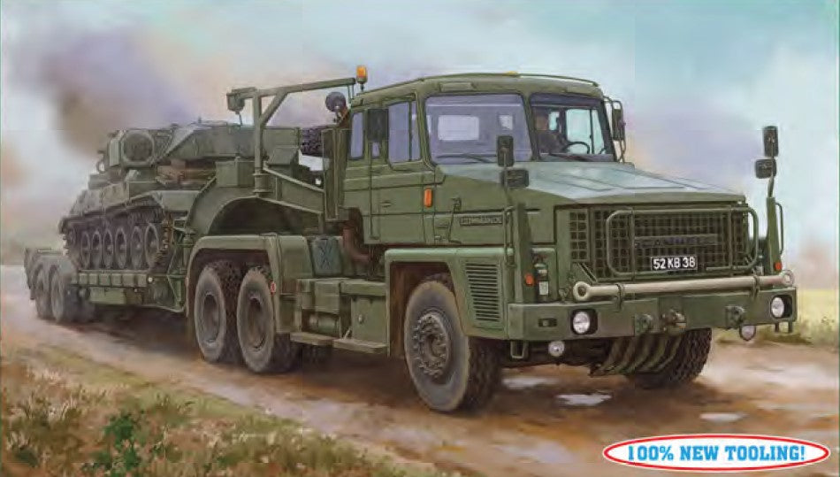 Hobby Boss 85527 1/35 Scammell Commander Heavy Tank Transporter w/62-Ton Crane Fruehauf Semi-Trailer 
