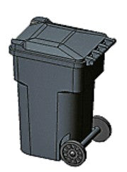 Hi-Tech Details 8010 HO Black Yard Trash Cans (6)
