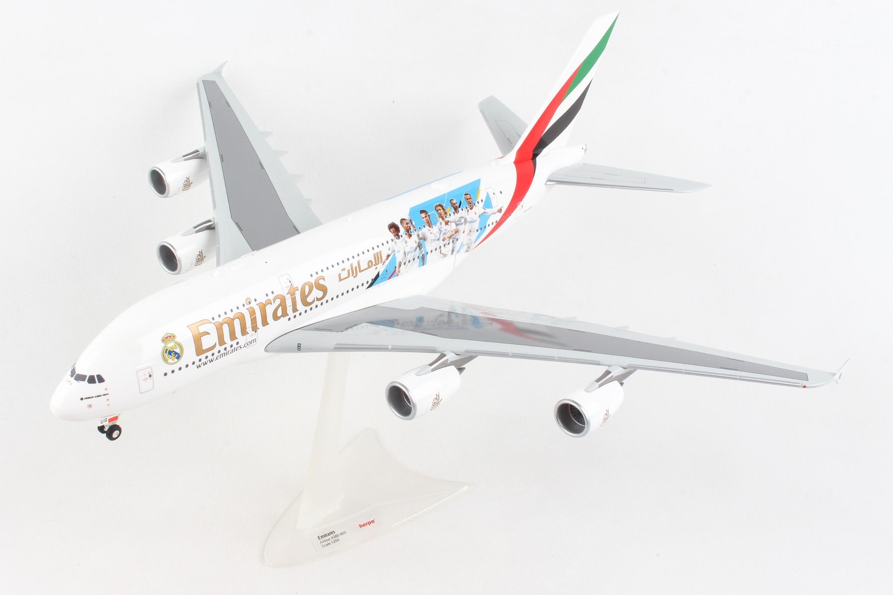 Herpa Wings HE559508 Emirates A380 1/200 Real Madrid 2018