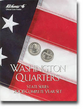 HE Harris 2591 2008 Complete Year Washington State Quarters  Coin Folder (D)