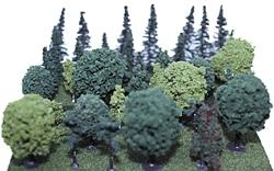 Heki Mini Forest 302 All Scale Assorted Trees -- 2 to 3-1/2" 5.1 to 8.9cm pkg(40)