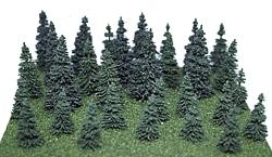 Heki Mini Forest 306 All Scale Assorted Pine Trees -- 2 to 3-1/2" 5.1 to 8.9cm pkg(30)