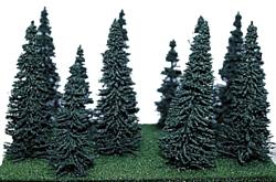 Heki Mini Forest 307 All Scale Assorted Pine Trees -- 4 to 7" 10.2 to 17.8cm pkg(12)