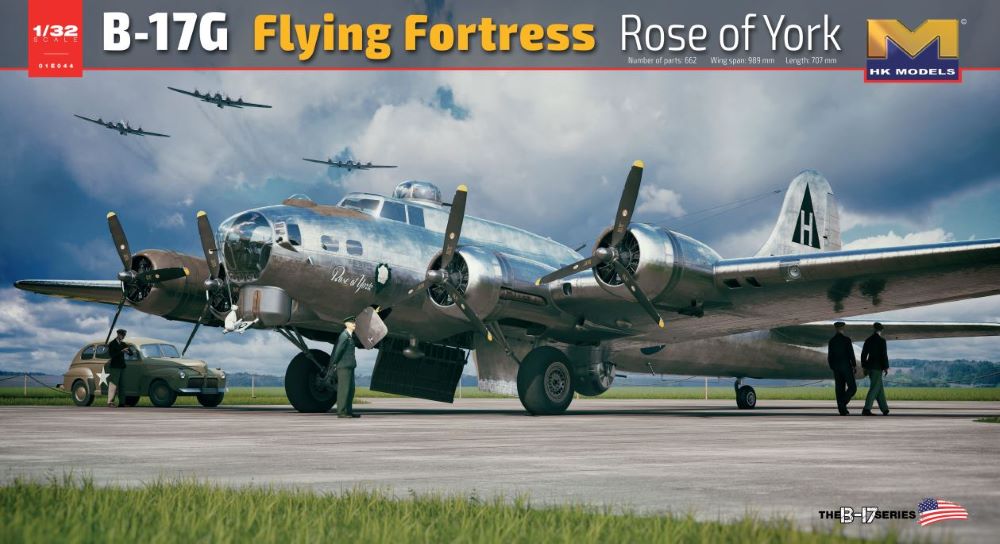 HK Models 1E+44 1/32 B17G Flying Fortress Rose of York Heavy Bomber w/Resin Figure