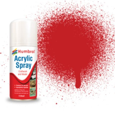 Humbrol 6220 150ml Acrylic Gloss Racing Red Spray