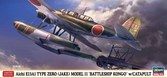 Hasegawa 2416 1/72 Aichi E13A1 Type Zero Jake Model 11 Battleship Kongo Japanese Seaplane w/Catapult (Ltd Edition)