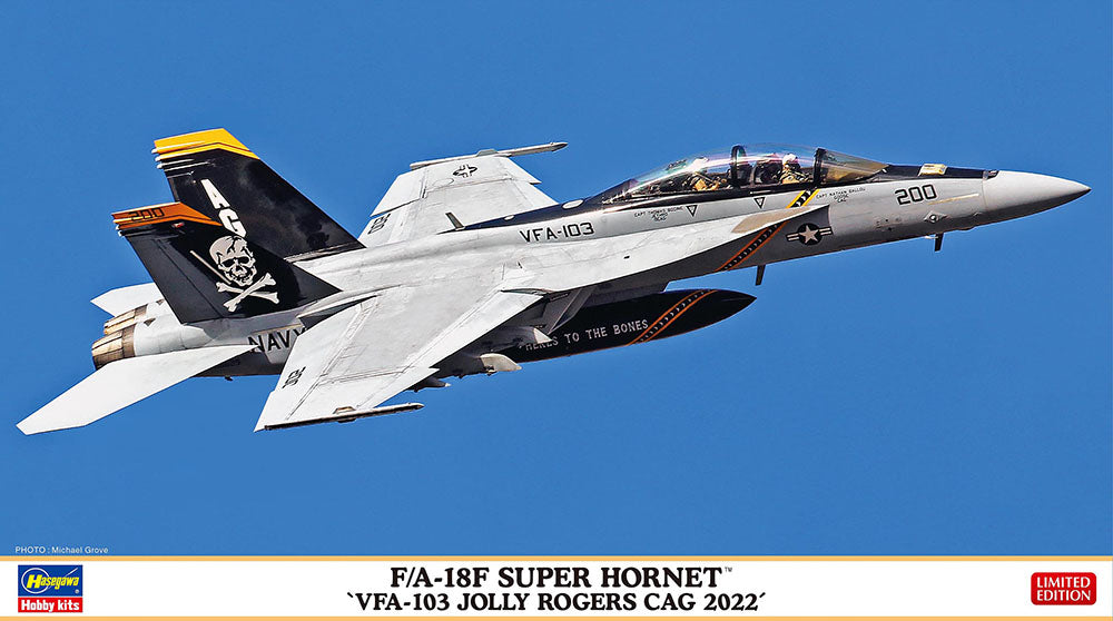 Hasegawa 2458 1/72 F/A18F Super Hornet VFA103 Jolly Rogers CAG 2022 Fighter (Ltd Edition)
