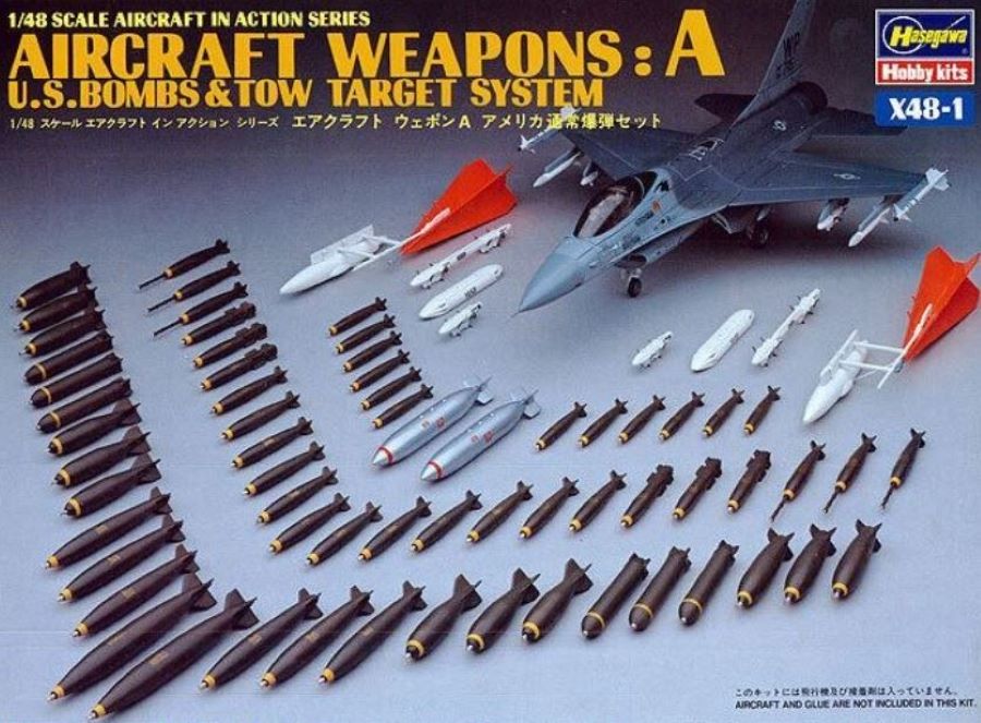 Hasegawa 36001 1/48 Weapons A - US Bombs & Tow Target System