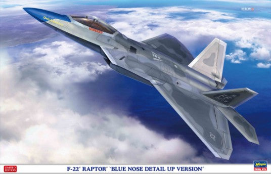Hasegawa 52293 1/48 F22 Raptor Blue Nose Detail Up Version Fighter (Ltd Edition)