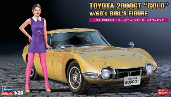 Hasegawa 52333 1/24 Toyota 2000GT Gold Car w/60s Girl Resin Figure (Ltd Edition)