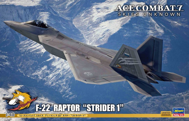 Hasegawa 52358 1/48 F22 Raptor Strider 1 US Fighter (Based on Ace Combat 7 Skies Unknown video game) (Ltd Edition)