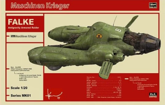 Hasegawa 64001 1/20 Maschinen Krieger Falke Antigravity Armored Raider Pkf85 Fighter