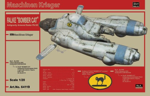 Hasegawa 64119 1/20 Maschinen Krieger Falke Antigravity Armored Raider Pkf85 Bomber Cat Fighter (Ltd Edition)