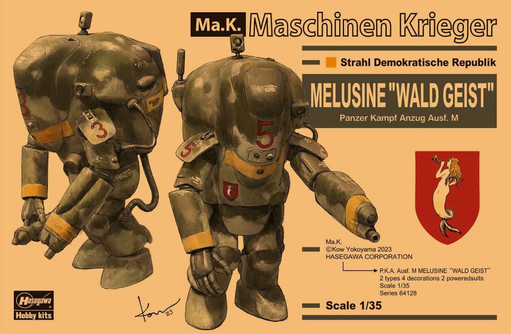 Hasegawa 64128 1/35 Maschinen Krieger PKA Ausf M Melusine Wald Geist Anti-Gravity Armored Fighters (2) (Ltd Edition)