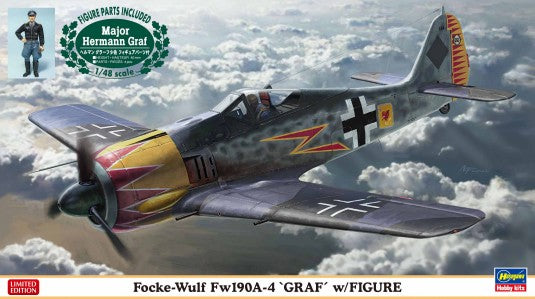 Hasegawa 7492 1/48 Focke Wulf Fw190A4 GRAF Luftwaffe Fighter w/Figure (Ltd Edition)