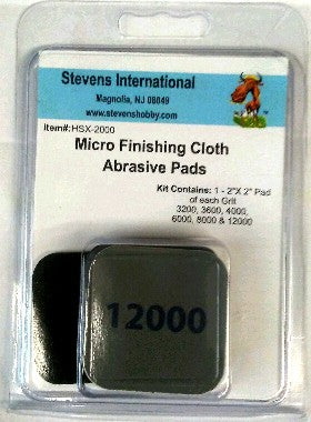 Hobby Stix 2000 2"x2" Micro Finishing Cloth Abrasive Pads (6 diff grits/Blister Cd)