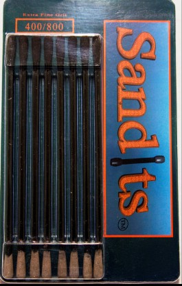 Hobby Stix 4030 Sandits: 400/800 Grit Round Tip Sanding Stick w/Plastic Stem (5.5") (8/Pk)