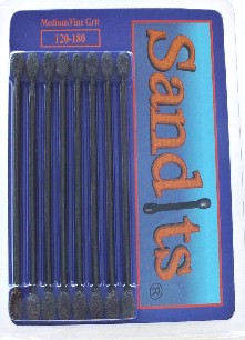 Hobby Stix 4078 Sandits: 120/180 Grit Flat Tip Sanding Stick w/Plastic Stem (5.5") (8/Pk)