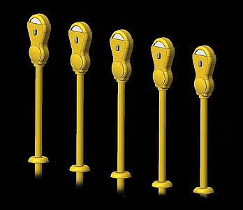 Hi-Tech Details 8005 HO Scale Parking Meter pkg(14) -- Yellow