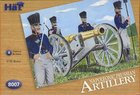 Hat Industries 8007 1/72 Napoleonic Prussian Artillery & Cannons (24, 4 Cannons & 4 Horses) 