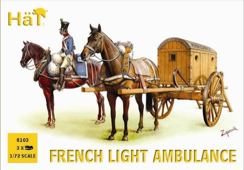 Hat Industries 8103 1/72 Napoleonic French Light Horse Drawn Ambulance (3 Sets)
