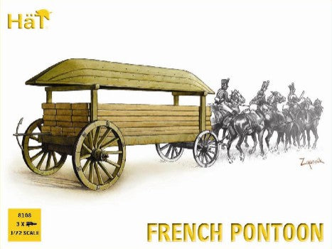 Hat Industries 8108 1/72 Napoleonic French Horse Drawn Pontoon (3 Sets)