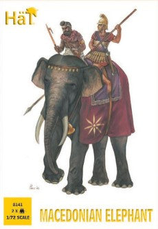 Hat Industries 8141 1/72 Macedonian Elephant (2 w/2 Figs)