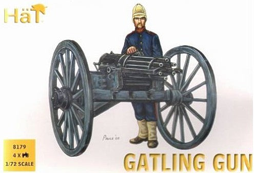Hat Industries 8179 1/72 Colonial Wars Gatling Gun (4 w/24 Figs)