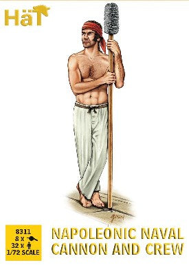 Hat Industries 8311 1/72 Napoleonic Naval Cannons (8) & Crew (32)