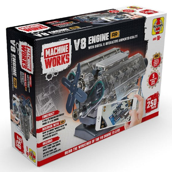 Haynes Engines 42839 Visible Working V8 Engine w/Electric Motor & Sound (9"h x 8"w x 10"d)