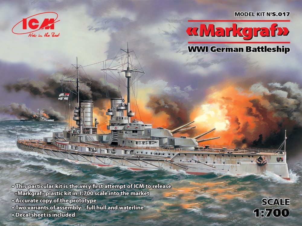 ICM Models 17 1/700 WWI German Markgraf Battleship