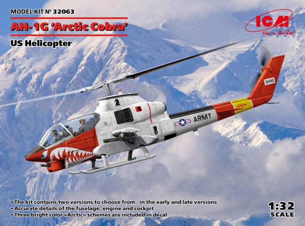 ICM Models 32063 1/32 US Army AH1G Arctic Cobra Helicopter 