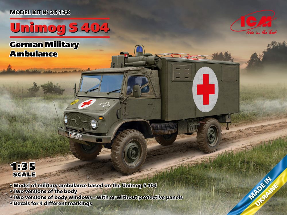 ICM Models 35138 1/35 German Unimog S404 Military Ambulance