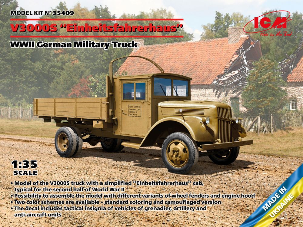 ICM Models 35409 1/35 WWII German V3000S Einheitsfahrerhaus Military Truck