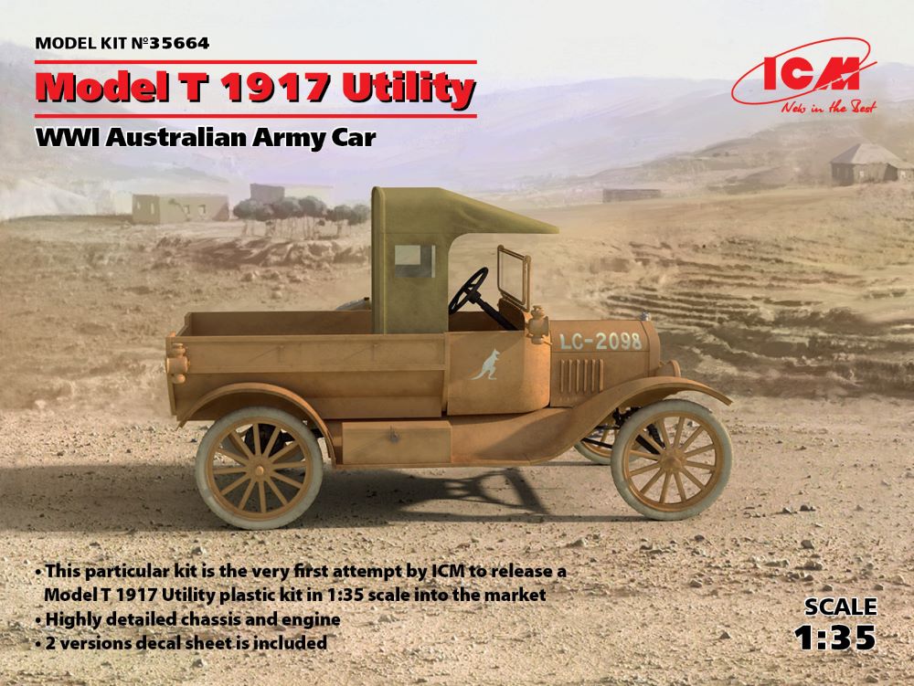 ICM Models 35664 1/35 WWI Australian Model T 1917 Utility Army Car