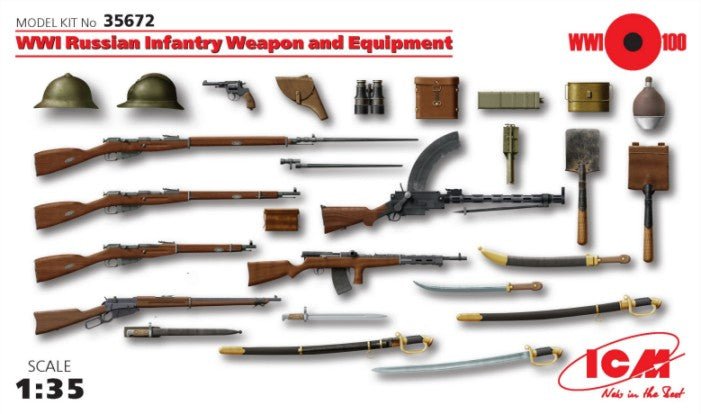 ICM Models 35672 1/35 WWI Russian Infantry Weapon & Equipment
