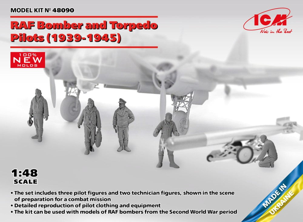ICM Models 48090 1/48 RAF Bomber & Torpedo Pilots 1939-45 (4)