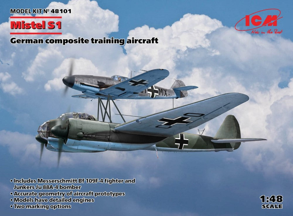 ICM Models 48101 1/48 WWII German Mistel S1 (Bf109F4 & Ju88A4) Composite Training Aircraft