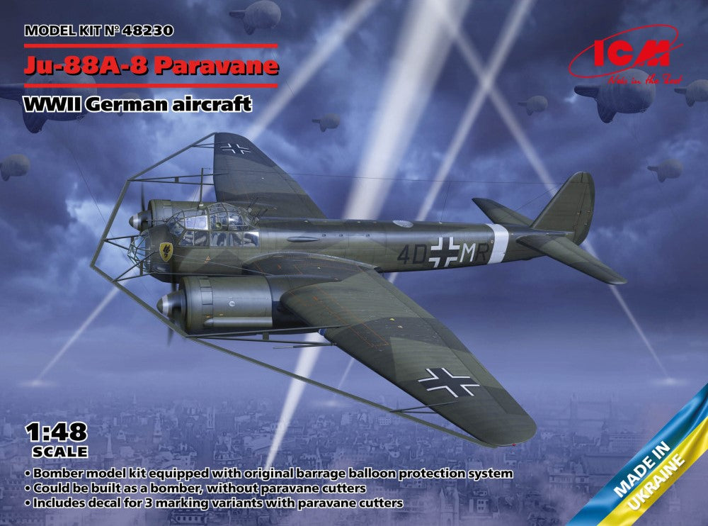 ICM Models 48230 1/48 WWII German Ju88A8 Paravane Aircraft
