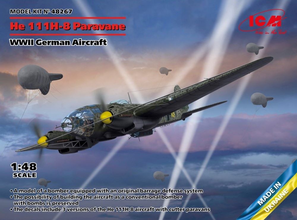 ICM Models 48267 1/48 WWII German He111H8 Paravane Aircraft