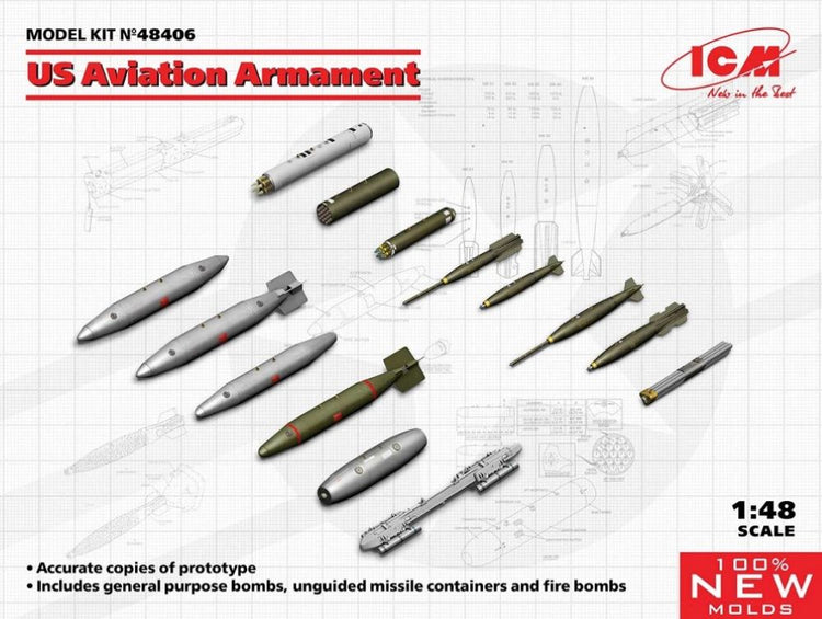 ICM Models 48406 1/48 US Aviation Armament