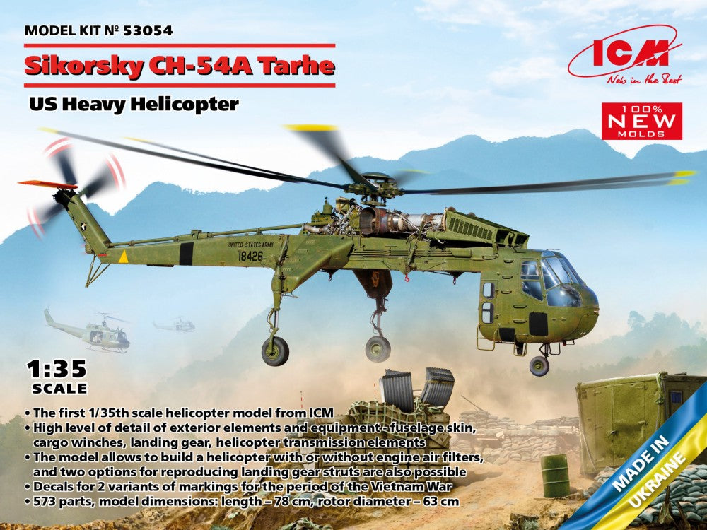 ICM Models 53054 1/35 US Sikorsky CH54A Tarhe Heavy Helicopter