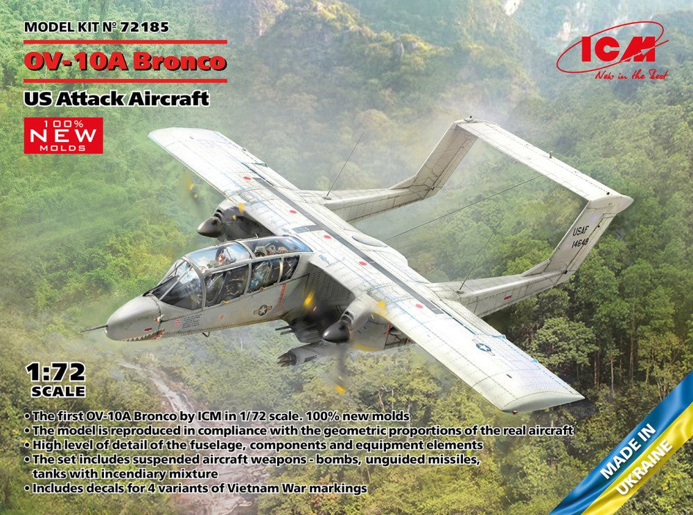 ICM Models 72185 1/72 US OV10A Bronco Attack Aircraft Vietnam War