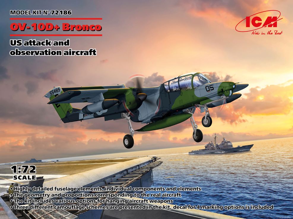 ICM Models 72186 1/72 US OV10D+ Bronco Attack/Observation Aircraft