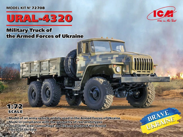 ICM Models 72708 1/72 Brave Ukraine: Ural 4320 Military Truck of the Armed Forces of Ukraine